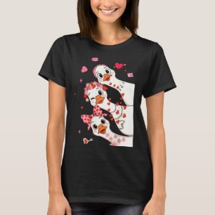 Funny Valentine Goose Nk Coquette Valentines Girls T-Shirt