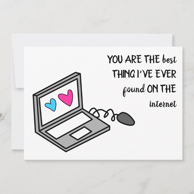 Funny Valentine Hearts Computer  Announcement (Front)