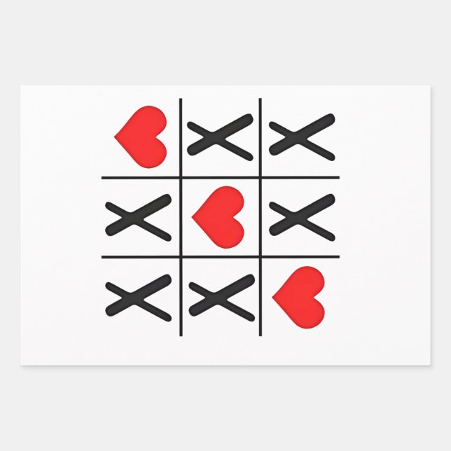 Funny Valentine Hearts Coules Matching Lovers  Wrapping Paper Sheet (Front)