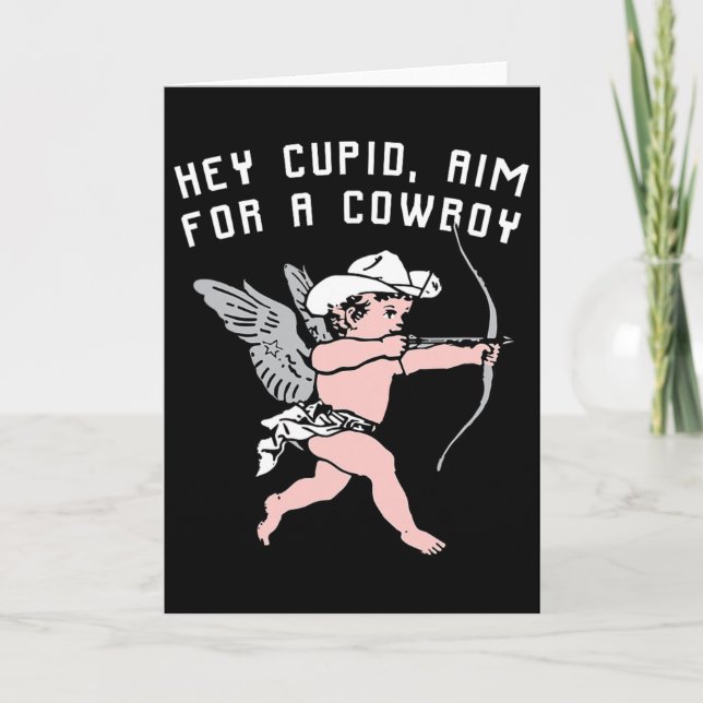 Funny Valentine Hey Cupid  Card (Front)