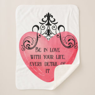 Funny Valentine pink heart Sherpa Blanket