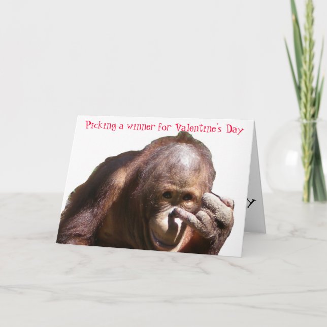 Funny Valentine Silly Animal Humour Holiday Card (Front)