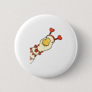 Funny Valentine Silly Gooses Duck Heart Love Match 2 Inch Round Button