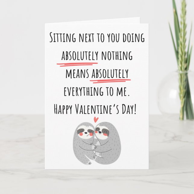 Funny Valentine Sitting Next To You Folded Card (Front)