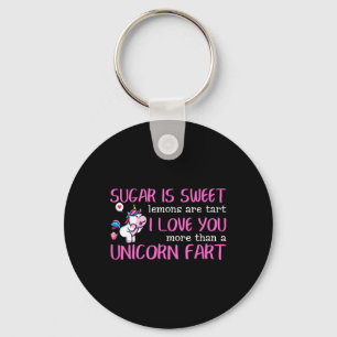 Funny Valentine Unicorn Poem Pun Gift Keychain