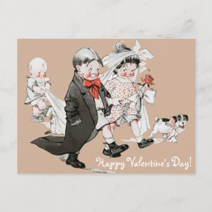 Funny Valentine Vintage Wedding Postcard