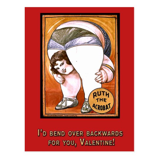 Funny Valentine with Vintage Circus Art Postcard