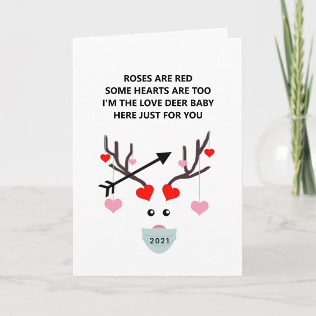 Funny Valentines Day 2021 Girlfriend Personalized Holiday Card (Front)