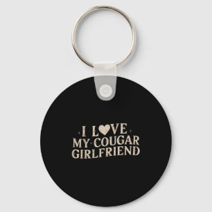 Funny Valentine's Day 2025 I Love My Cougar Girlfr Keychain
