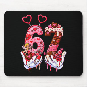 Funny Valentine's Day 67 Meme Hands Six Seven Cud  Mouse Pad