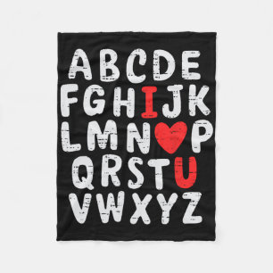 Funny Valentines Day Alphabet Abc Teachers Boys Gi Fleece Blanket