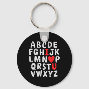Funny Valentines Day Alphabet Abc Teachers Boys Gi Keychain