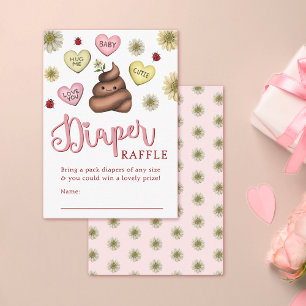 Funny Valentines Day Baby Shower Diaper Raffle Enclosure Card