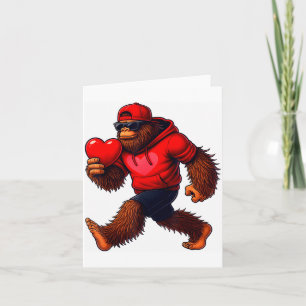 Funny Valentines Day Bigfoot Heart Sungles Sasquat Card