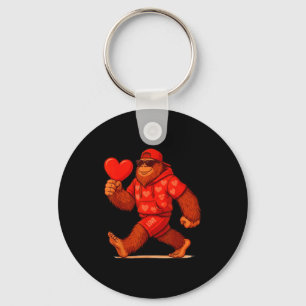 Funny Valentines Day Bigfoot Heart Sungles Sasquat Keychain