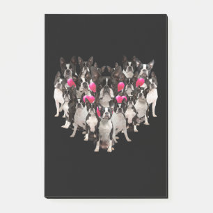 Funny Valentines Day Boston Terrier Heart Gift Dog Post-it Notes