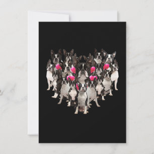 Funny Valentines Day Boston Terrier Heart Gift Dog Thank You Card