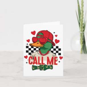 Funny Valentine's Day Boy Duck Hunting Call Me Tod Card