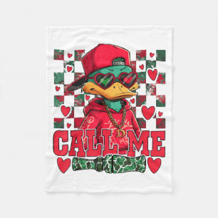 Funny Valentine's Day Boy Duck Hunting Call Me Tod Fleece Blanket