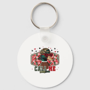 Funny Valentine's Day Boy Duck Hunting Call Me Tod Keychain