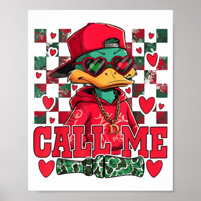 Funny Valentine's Day Boy Duck Hunting Call Me Tod Poster (Front)