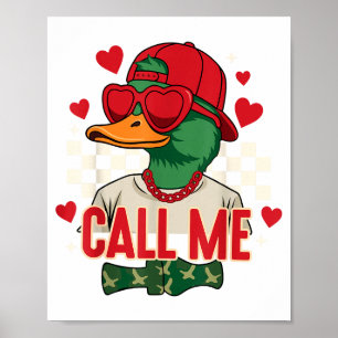 Funny Valentine's Day Boy Duck Hunting Call Me Tod Poster