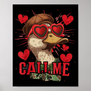 Funny Valentines Day Boy Duck Hunting Call Me Todd Poster