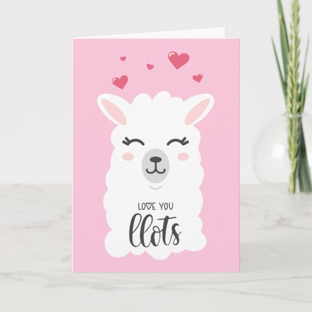 Funny Valentine's Day Card - Llama card (Front)