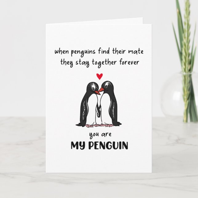 Funny Valentine's Day Card - Penguin Card (Front)