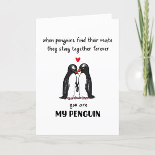 Funny Valentine's Day Card - Penguin Card