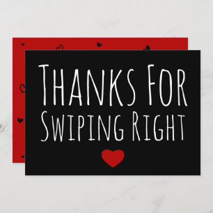 Funny Valentine's Day Card Thanks For Swipe Right