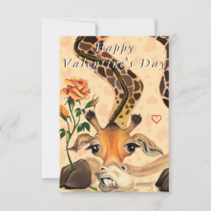 Funny Valentine's Day Card with Romantic Giraffe