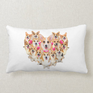 Funny Valentines Day Corgi Heart Gift Dog Lover Lumbar Pillow