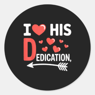 Funny Valentine's Day Couple Matching I Love His D Classic Round Sticker