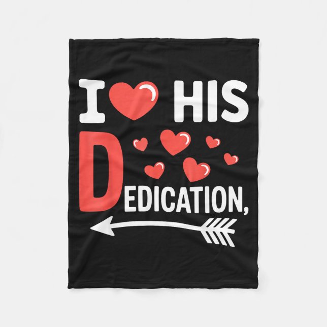 Funny Valentine's Day Couple Matching I Love His D Fleece Blanket (Front)