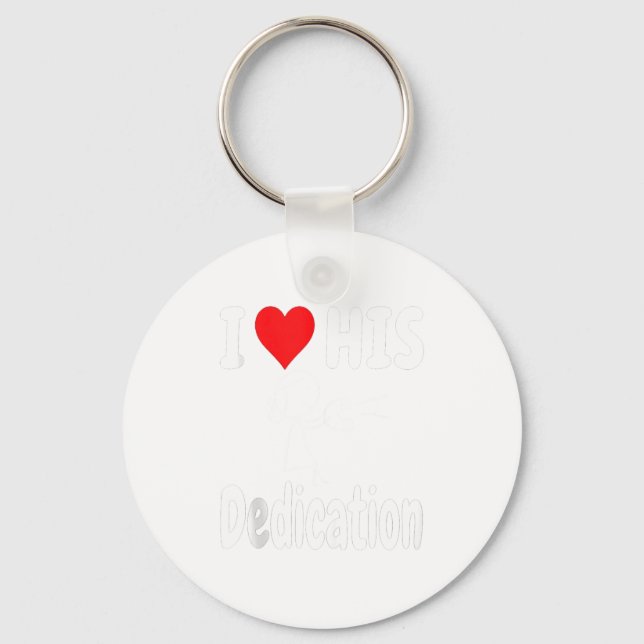 Funny Valentine's Day Couple Matching I Love His D Keychain (Front)