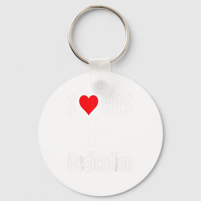 Funny Valentine's Day Couple Matching I Love His D Keychain (Front)