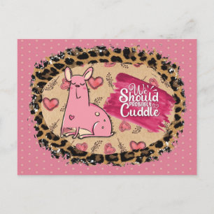 Funny Valentine's Day Cute Dog Cuddle Postcard
