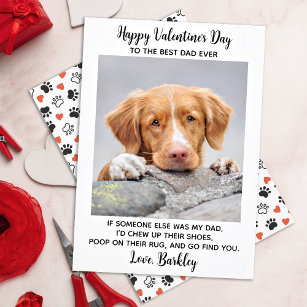 Funny Valentines Day DOG DAD Personalize Pet Photo Holiday Card