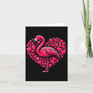 Funny Valentines Day Heart Flamingo Pink Women Gir Card