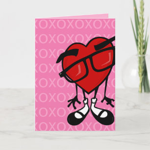 FUNNY VALENTINE'S DAY HEART PINK GREETING CARD