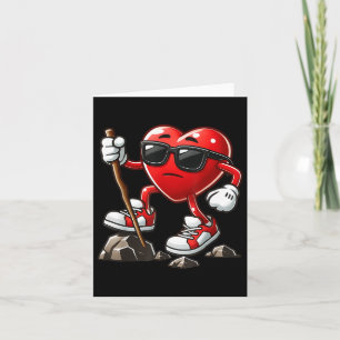 Funny Valentines Day Heart Sungles Hiking Toddler Card