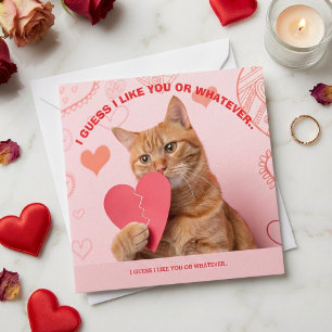 Funny Valentine's Day "I Guess I Like You" Holiday Card