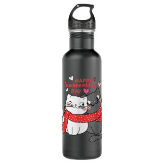 Funny Valentine's Day Quote Happy Meowentines Day  710 Ml Water Bottle