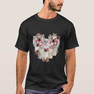 Funny Valentines Day Ragdoll Heart Gift Cat Lover T-Shirt