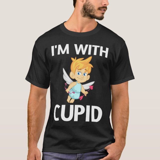 Funny Valentines Day Shirt I'm With Cupid (Front)