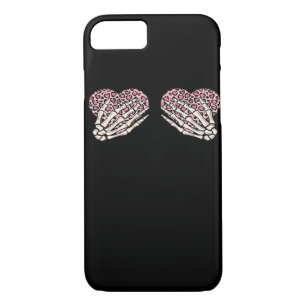 Funny Valentines Day Skeleton Hands Hearts Girl Cl Case-Mate iPhone Case