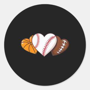 Funny Valentines Day Sketll Sell Footll Hearts Boy Classic Round Sticker