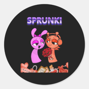 Funny Valentines Day Sprunki Heart For Kids Girls  Classic Round Sticker