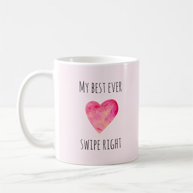 Funny Valentines Day Swipe Right Dating Coffee Mug (Left)